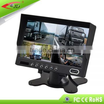 24 V auto mirror monitor with 7 inch screen,Bus monitor can display 4 images as the same time