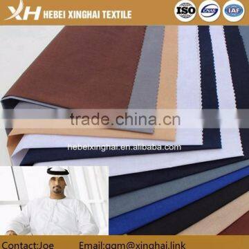  china wholesale superfine 100 spun Polyester Arab Thobe Fabric for Muslim Thobe