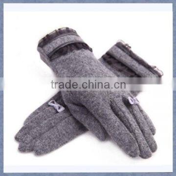 Cashmere Glove, Cashemere Glove With Bowknot For Lady