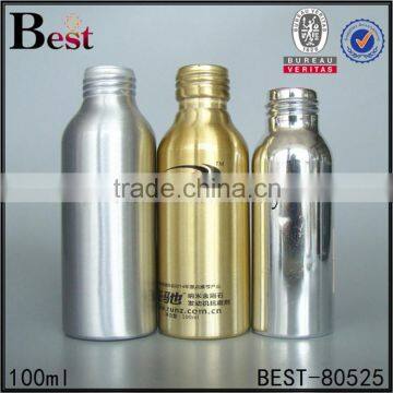 100ml cylinder painted metal bottle screw cap for cosmetics