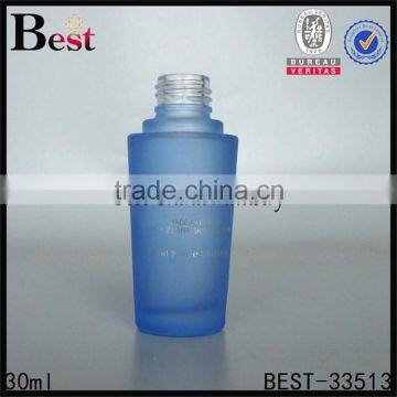 50ml V-shaped blue colored glass bottle