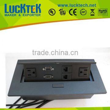 Multifunctional pop up desk power Socket with US power and HDMI/VGA/USB data