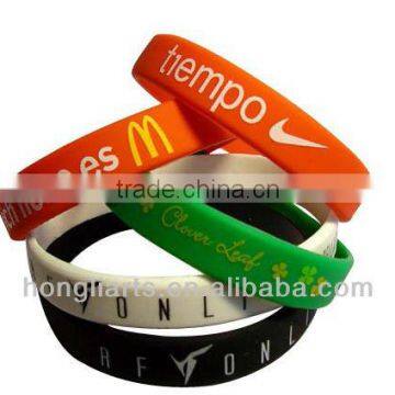 Cheaper debossed and filled color silicone wristbands