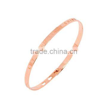 Memories Bangles With Customize Design Word 'LET YOUR LIGHT SHINE' With 4mm/7mm Width photo-2