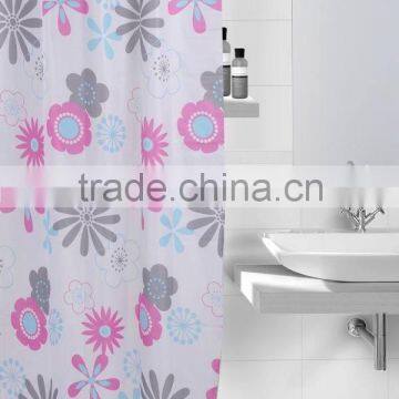 Polyester Shower Curtain with Polyresin Hooks HBS009