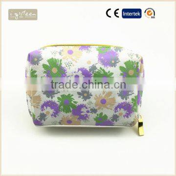 PU green flower cosmetic bag fashion travel cosmetic bag