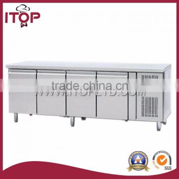 GN 1/1, 4 doors stainless steel salad bar fridge