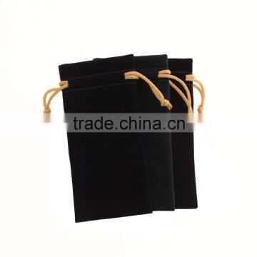 Simple luxury design flocking drawstring bag gift packing bag