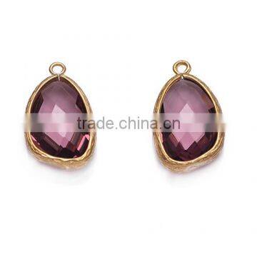 Purple Synthetic Stones Bezel Set Stones Dropwater Links Diy Jewelry Supplies P10557