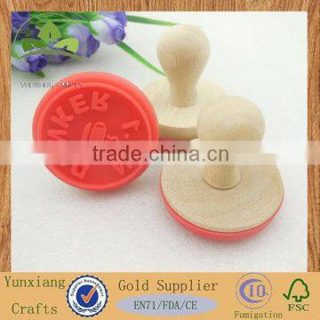 round wood stamp with silicone