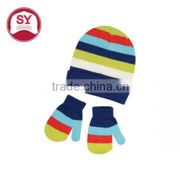 cute children wholesale knitted scarf beanie and glove set,knitted beanie hats