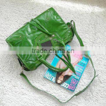 Green Genuine Leather Special Design Handbags With Large Capacity Women Messenger Bag photo-3