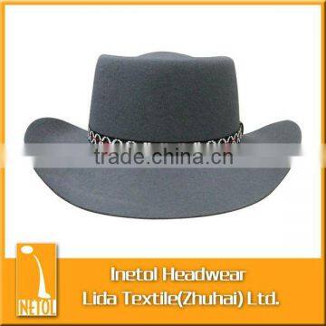 male gray blank wool felt hat