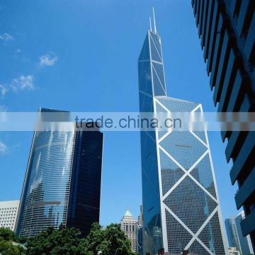 Low-e reflective glass for building window and curtain wall