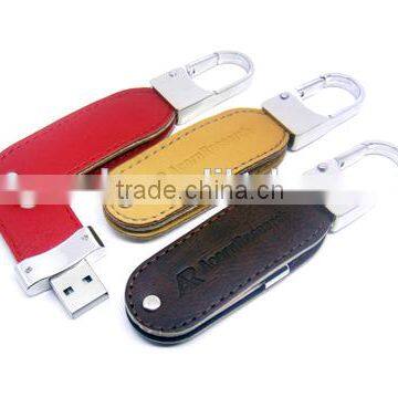 Leather fashion promotion gift USB 2.0 flash drive, Bluk cheap 1gb PU flash memory, real capacity Pendrive storage