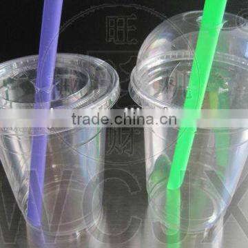 wholesale High quality plastic cup with lid and straw for boba bubble tea