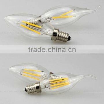 C35 tailed Clear E14 2W COB LED Filament Bulb