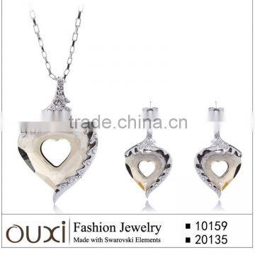 OUXI 2016 heart crystal jewellery sets fashion S-2009