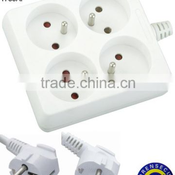 250V French Socket 4 outlets with CE NF approved