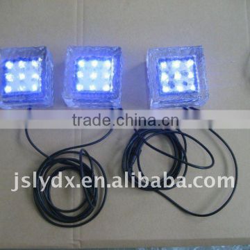 LED solar ice glass brick lightRGB with remote-controller(10*10*5cm 3 pieces per set))