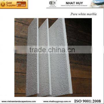 Pure white marble bush hammered