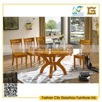 Popular design dining room furniture round pedestal wooden dining table