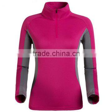 Custom Half Zip Running Sports Sweatshirts 100%Polyester Fleece Outer Women Jackets