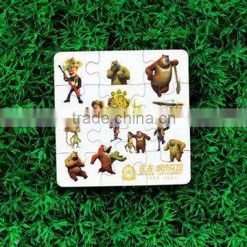 Promotional puzzle cube,cartoon fridge magnet puzzle