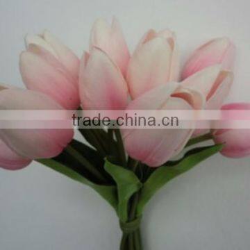 Wholesale artificial pink tulip flower bouquet pu popular flowers