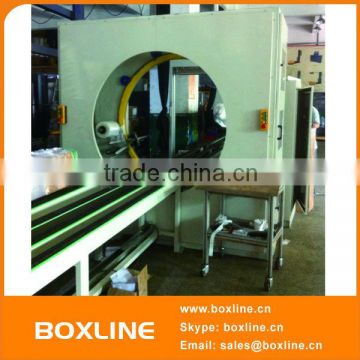 Automatic orbital horizontal stretch large windows wrapping machine