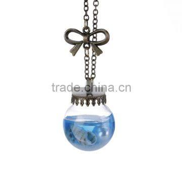 Blue Sea Ocean Glass Bottle Pendant Fashion Bottle Glass Pendant Mermaid Tears Shells Star Vial Necklace photo-5