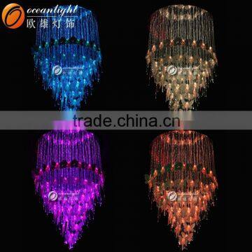 Creative led and fiber optic light 2015 new fiber optic ceiling light, net design dinner hall pendant fiber optic pendant light