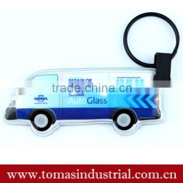 Environmental Custom Promotional gift Car Shape LED Squeeze Key lights soft pvc keychain