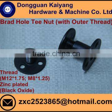 Outer Threaded Brad Hole Tee Nut (For Sofa and Large Furniture to Connect the Joint); Black Oxide photo-4