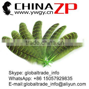 ZPDECOR Feather Dyed Green Hen Ringneck Pheasant Wing Quills Feather photo-2