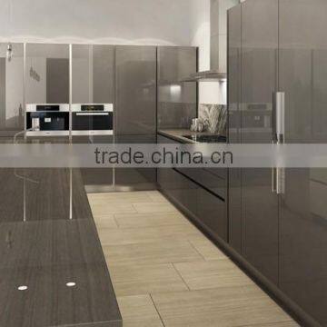 2016 Modern Stylish Black Lacquer Welbom China Kitchen Cabinet Simple Designs