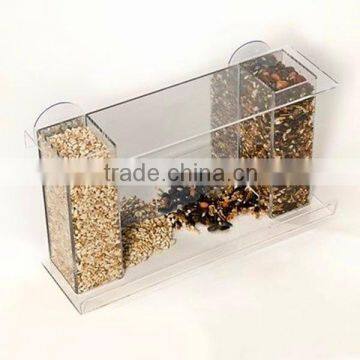 Custom Clear Plastic Acrylic Bird Food Dispenser photo-3