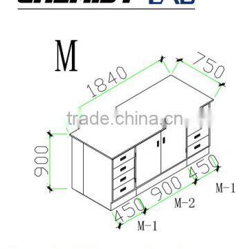 low price dental lab work table with drawers & phenolic resin top in physics laboratory