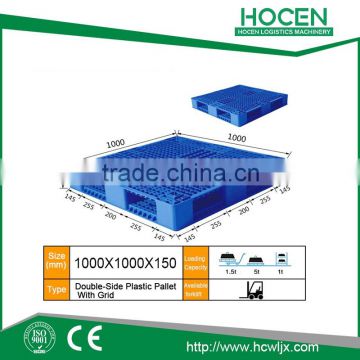 Heavy duty recycled storage plastic pallet for warehouse