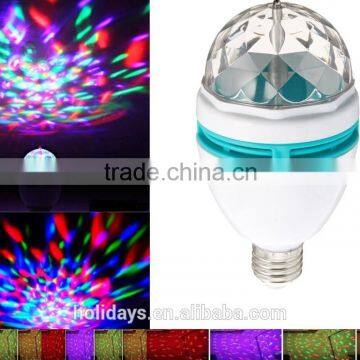 Rotating LED Strobe Bulb Multi changing Color Crystal Stage Light