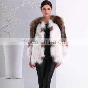 RC3 wholesale knitted raccoon fur coat