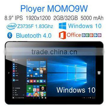 Original 8.9" IPS Ployer Momo9W Intel Atom Z3735F Quad Core 2GB RAM 32GB ROM Win 8.1 Tablet PC 1920*1200 Black