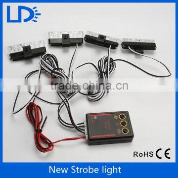 4x3 12 LED Car motorcycle flash Light Strobe Warning Police DC 12V Amber Yellow Red Blue Truck Firemen Flashing Grille Lights
