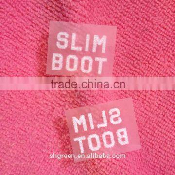 White flock thermal transfer label,flock letters for clothing