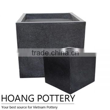 Black Square Cement Flower PLanter / Pot Garden Wholesale