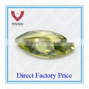 Brilliant Olive Green Cubic Zirconia Marquise 5X2.5mm CZ photo-3