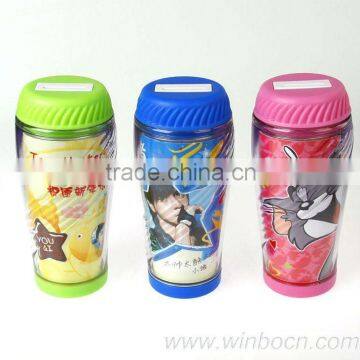 Cartoon double-wall plastic student gift money bank