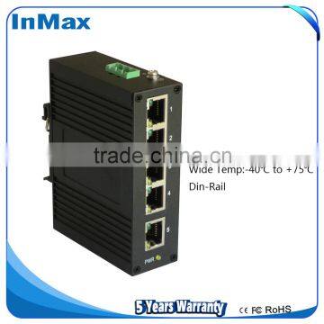 5 RJ45 Port Industrial Network Switch, Unmanaged Industrial Ethernet Switch I305B