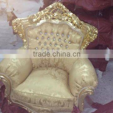 Gold baroque royal armchair