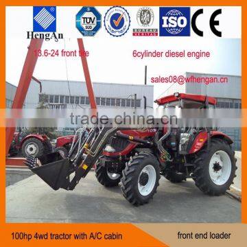 farm wheel tractor 100HP with front loader